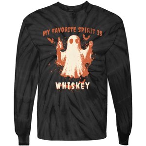 My Favorite Spirit Is Whiskey Halloween Tie-Dye Long Sleeve Shirt