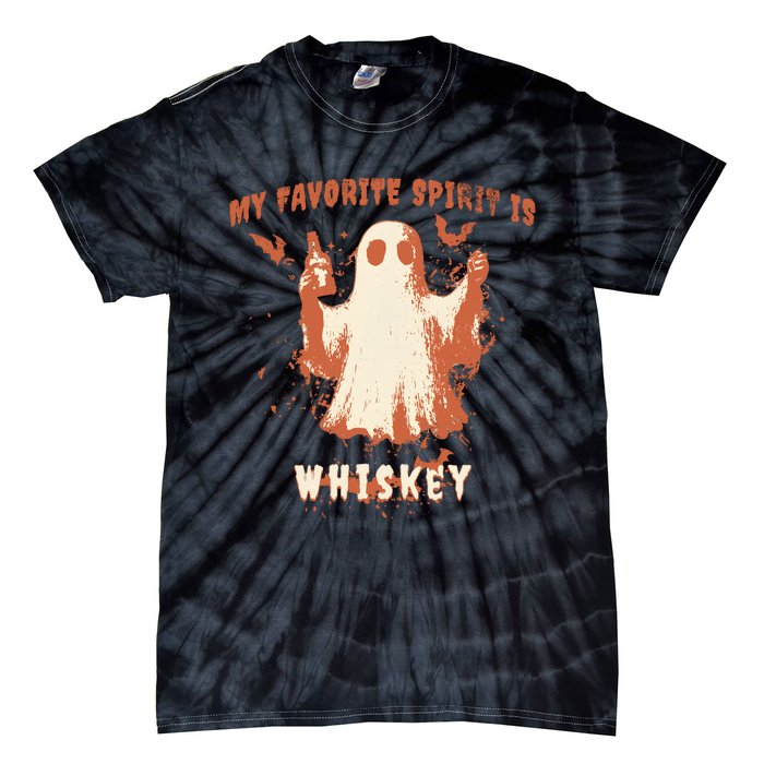 My Favorite Spirit Is Whiskey Halloween Tie-Dye T-Shirt