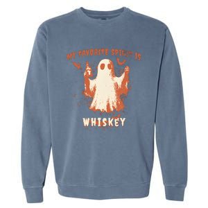 My Favorite Spirit Is Whiskey Halloween Garment-Dyed Sweatshirt