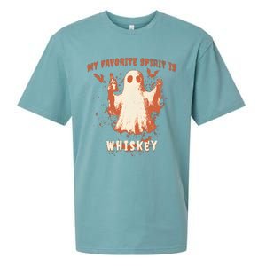 My Favorite Spirit Is Whiskey Halloween Sueded Cloud Jersey T-Shirt