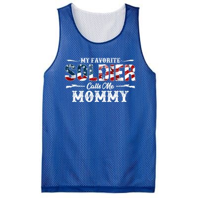 My Favorite Soldier Calls Me Mommy Gift Fathers Day Gift Mesh Reversible Basketball Jersey Tank