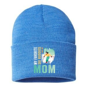 My Favorite Ski Buddies Call Me Mom Skiing For Ski Lovers Gift Sustainable Knit Beanie