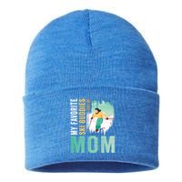 My Favorite Ski Buddies Call Me Mom Skiing For Ski Lovers Gift Sustainable Knit Beanie