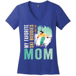 My Favorite Ski Buddies Call Me Mom Skiing For Ski Lovers Gift Women's V-Neck T-Shirt