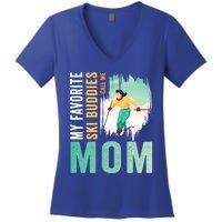 My Favorite Ski Buddies Call Me Mom Skiing For Ski Lovers Gift Women's V-Neck T-Shirt