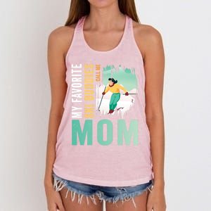 My Favorite Ski Buddies Call Me Mom Skiing For Ski Lovers Gift Women's Knotted Racerback Tank