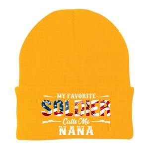 My Favorite Soldier Calls Me Nana Gift Fathers Day Gift Knit Cap Winter Beanie