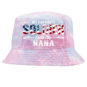 My Favorite Soldier Calls Me Nana Gift Fathers Day Gift Tie-Dyed Bucket Hat