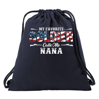 My Favorite Soldier Calls Me Nana Gift Fathers Day Gift Drawstring Bag