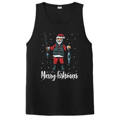 Merry Fishmas Santa Christmas Fisher Gift PosiCharge Competitor Tank