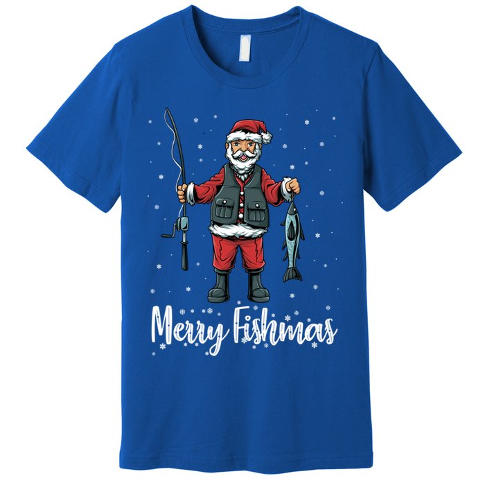 Merry Fishmas Santa Christmas Fisher Gift Premium T-Shirt