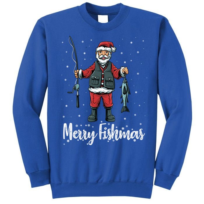 Merry Fishmas Santa Christmas Fisher Gift Tall Sweatshirt