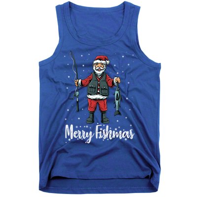 Merry Fishmas Santa Christmas Fisher Gift Tank Top