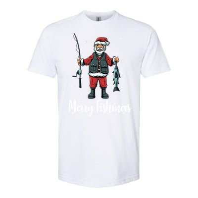 Merry Fishmas Santa Christmas Fisher Gift Softstyle CVC T-Shirt