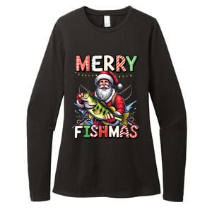 Merry Fishmas Santa Fishing Lovers Funny Fisher Christmas Gift Womens CVC Long Sleeve Shirt