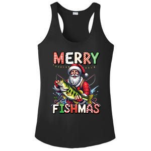 Merry Fishmas Santa Fishing Lovers Funny Fisher Christmas Gift Ladies PosiCharge Competitor Racerback Tank