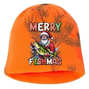 Merry Fishmas Santa Fishing Lovers Funny Fisher Christmas Gift Kati - Camo Knit Beanie