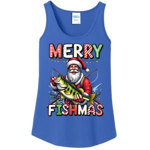 Merry Fishmas Santa Fishing Lovers Funny Fisher Christmas Gift Ladies Essential Tank