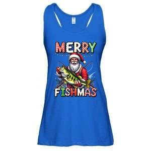 Merry Fishmas Santa Fishing Lovers Funny Fisher Christmas Gift Ladies Essential Flowy Tank