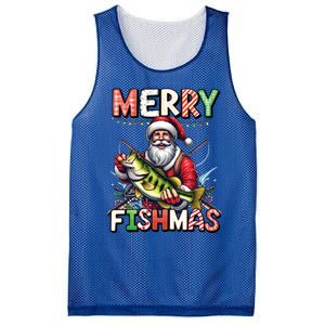 Merry Fishmas Santa Fishing Lovers Funny Fisher Christmas Gift Mesh Reversible Basketball Jersey Tank