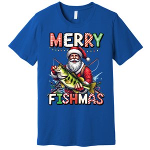 Merry Fishmas Santa Fishing Lovers Funny Fisher Christmas Gift Premium T-Shirt