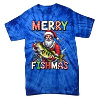 Merry Fishmas Santa Fishing Lovers Funny Fisher Christmas Gift Tie-Dye T-Shirt