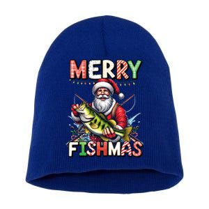 Merry Fishmas Santa Fishing Lovers Funny Fisher Christmas Gift Short Acrylic Beanie