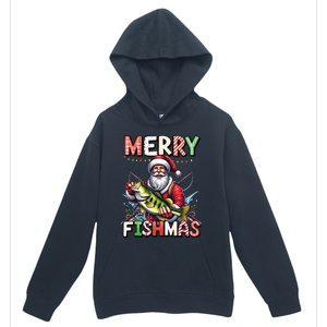 Merry Fishmas Santa Fishing Lovers Funny Fisher Christmas Gift Urban Pullover Hoodie