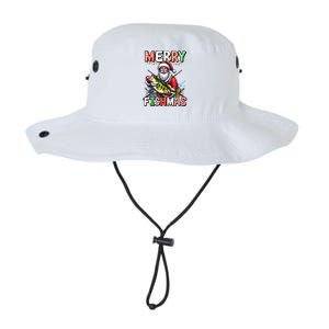 Merry Fishmas Santa Fishing Lovers Funny Fisher Christmas Gift Legacy Cool Fit Booney Bucket Hat