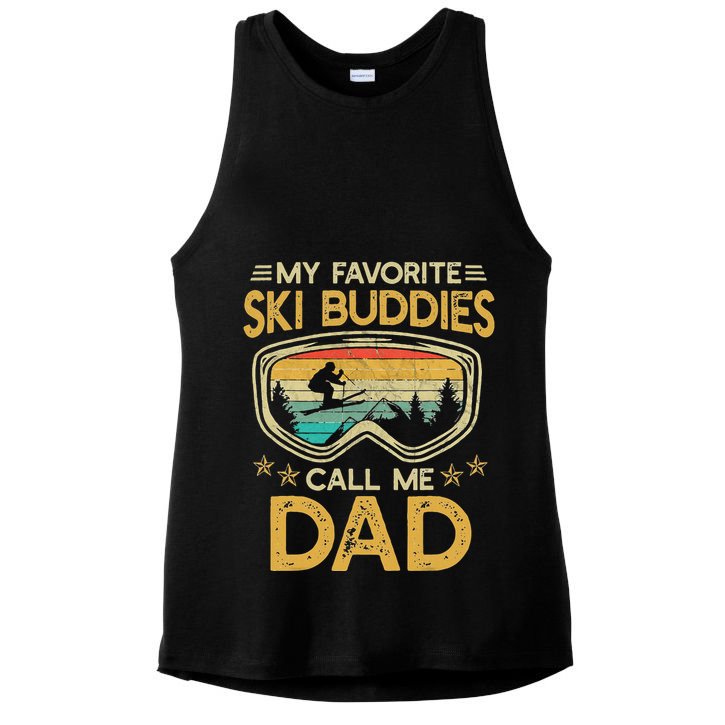 My Favorite Ski Buddies Call Me Dad Ladies PosiCharge Tri-Blend Wicking Tank