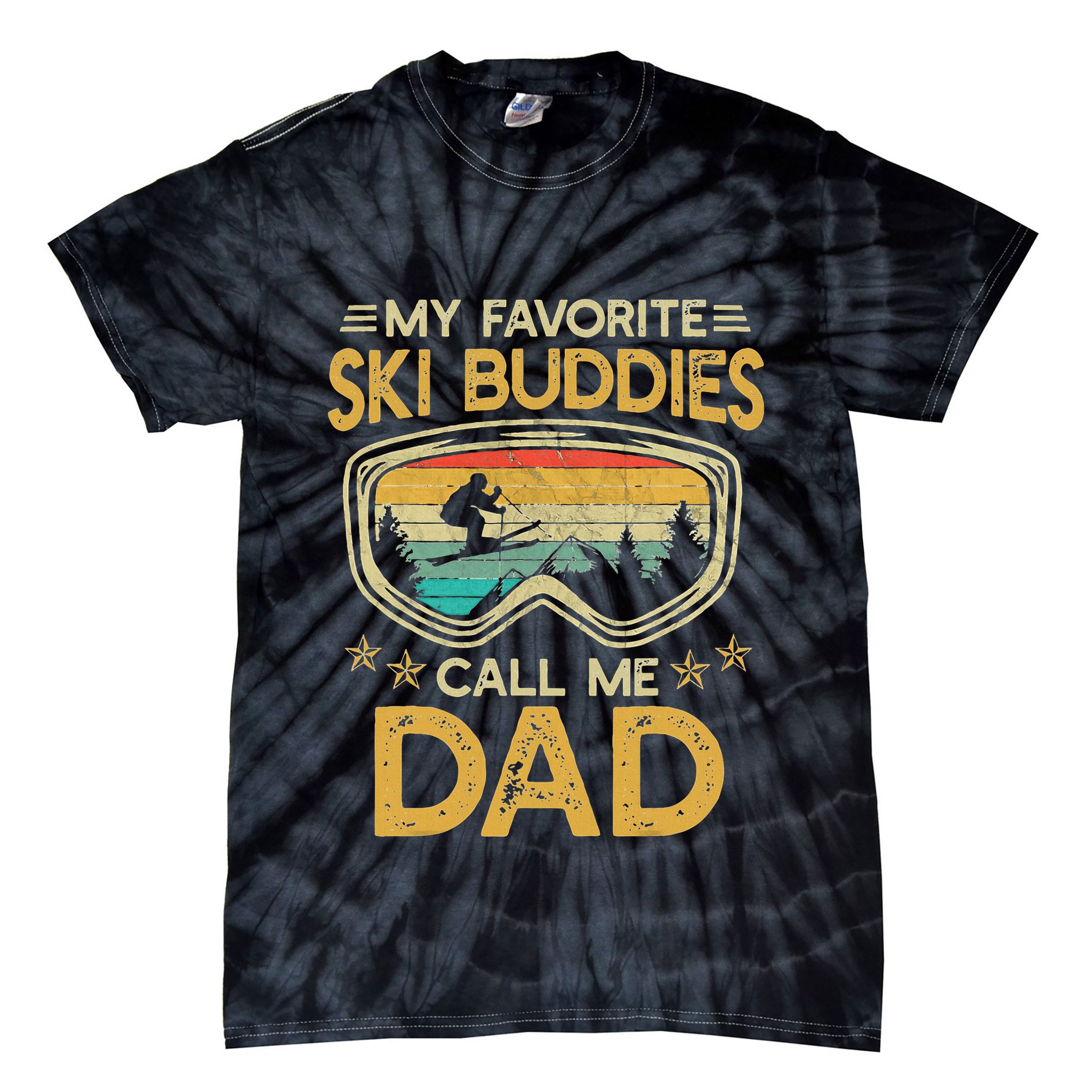 My Favorite Ski Buddies Call Me Dad Tie-Dye T-Shirt