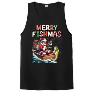 Merry Fishmas Santa Fishing Lovers Funny Fisher Christmas Funny Gift PosiCharge Competitor Tank