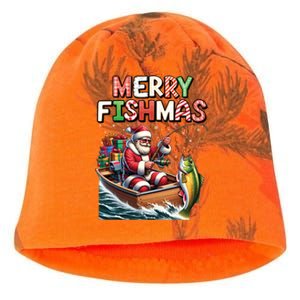 Merry Fishmas Santa Fishing Lovers Funny Fisher Christmas Funny Gift Kati - Camo Knit Beanie