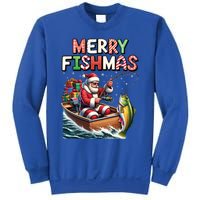 Merry Fishmas Santa Fishing Lovers Funny Fisher Christmas Funny Gift Sweatshirt