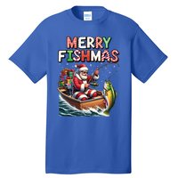 Merry Fishmas Santa Fishing Lovers Funny Fisher Christmas Funny Gift Tall T-Shirt