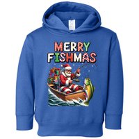 Merry Fishmas Santa Fishing Lovers Funny Fisher Christmas Funny Gift Toddler Hoodie