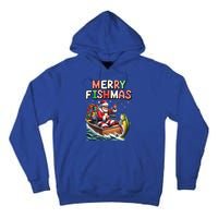 Merry Fishmas Santa Fishing Lovers Funny Fisher Christmas Funny Gift Tall Hoodie