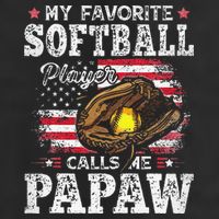 My Favorite Softball Player Calls Me Papaw American Flag 25L Jumbo Tote