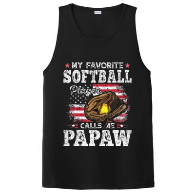 My Favorite Softball Player Calls Me Papaw American Flag PosiCharge Competitor Tank