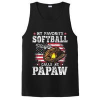 My Favorite Softball Player Calls Me Papaw American Flag PosiCharge Competitor Tank