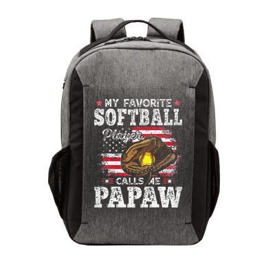 My Favorite Softball Player Calls Me Papaw American Flag Vector Backpack