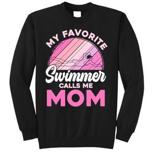 My Favorite Swimmer Calls Me Mom Mothers Day Retro Swimming Sweatshirt