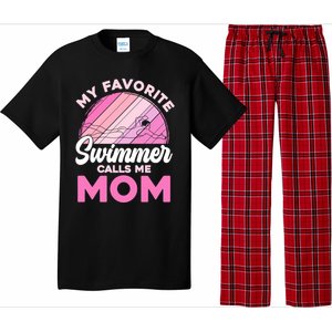 My Favorite Swimmer Calls Me Mom Mothers Day Retro Swimming Pajama Set