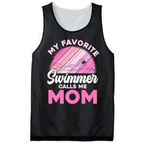 My Favorite Swimmer Calls Me Mom Mothers Day Retro Swimming Mesh Reversible Basketball Jersey Tank