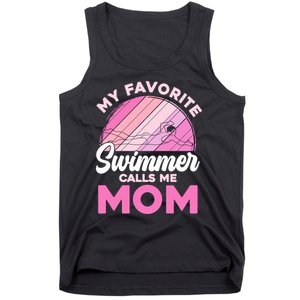 My Favorite Swimmer Calls Me Mom Mothers Day Retro Swimming Tank Top