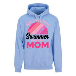 My Favorite Swimmer Calls Me Mom Mothers Day Retro Swimming Unisex Surf Hoodie