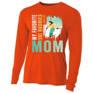 My Favorite Ski Buddies Call Me Mom Skiing For Ski Lovers Gift Cooling Performance Long Sleeve Crew