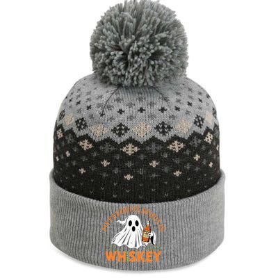 My Favorite Spirit Is Whiskey Funny Halloween Design The Baniff Cuffed Pom Beanie