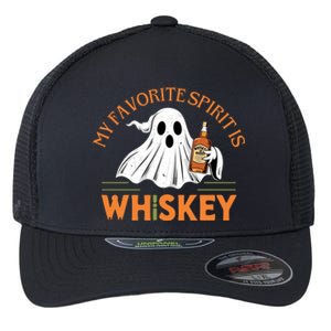 My Favorite Spirit Is Whiskey Funny Halloween Design Flexfit Unipanel Trucker Cap