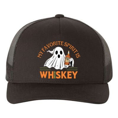 My Favorite Spirit Is Whiskey Funny Halloween Design Yupoong Adult 5-Panel Trucker Hat